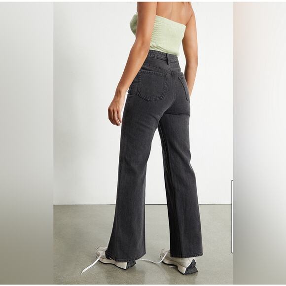 Pacsun 90’s Boyfriend Front Split High Rise Jeans Size 27 NWT Washed Black - Picture 4 of 11